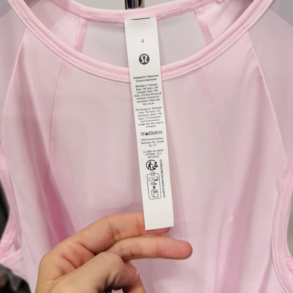 NWT Lululemon Sculpt Tank Top Light Pink Size 4 Mesh Athletic Running - Picture 3 of 6